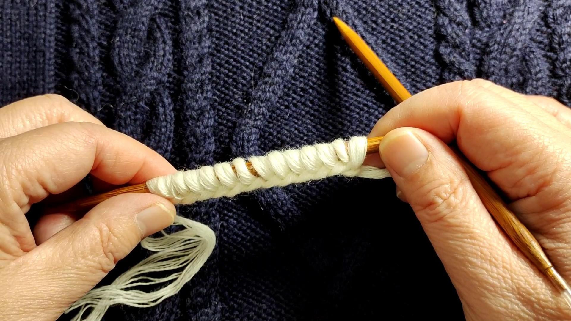 辫子绞的起针方法，适合编织搓衣板衣边的起针，编织简单大方好看图解和视频