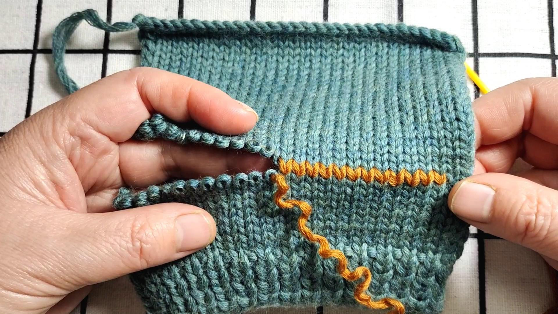 平针接缝的方法，适合修改平针毛衣的长短，新手可以学习编织图解和视频