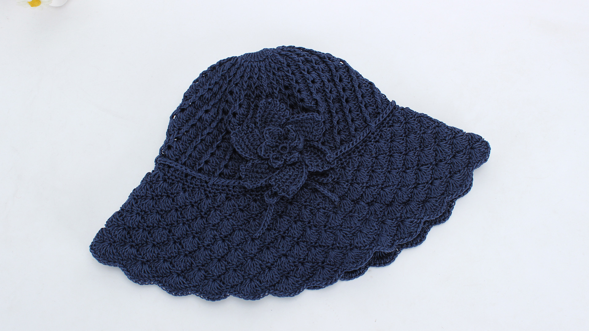娟娟编织,美丽精致的夏凉帽,防风绳的设计更人性化第三集手工编织