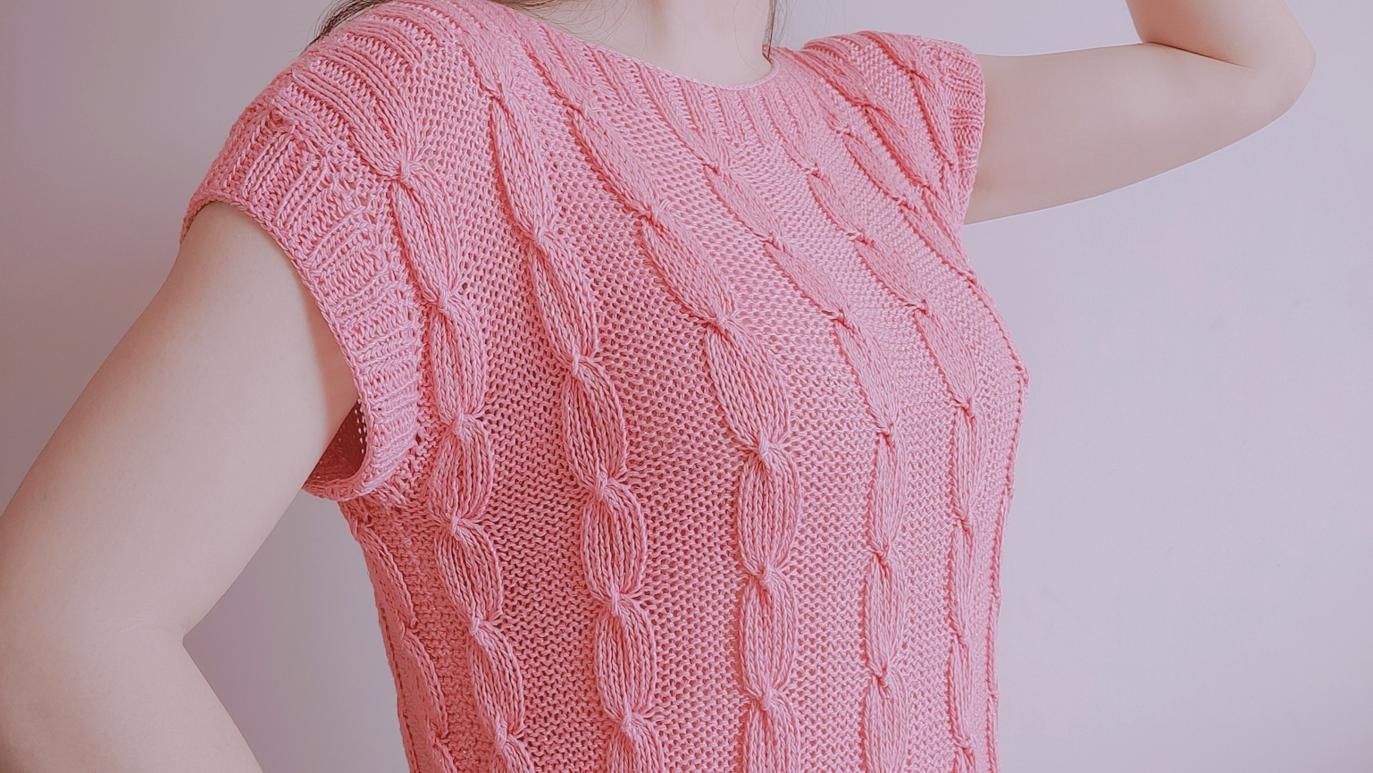 暖阳绒绒第136集手工编织夏季麻花短袖的编织教程编织款式