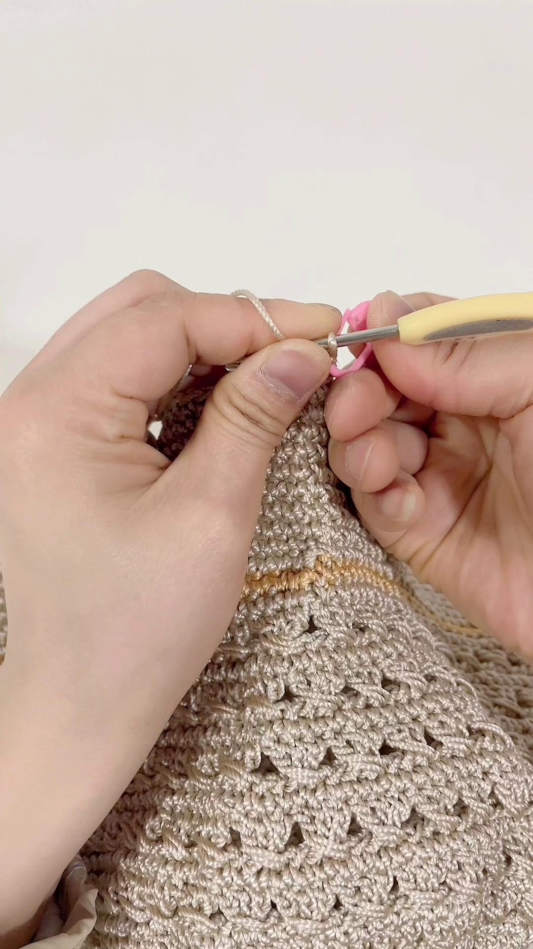 雅馨绣坊手工编织镂空珍珠遮阳帽教程：第五集图解和视频